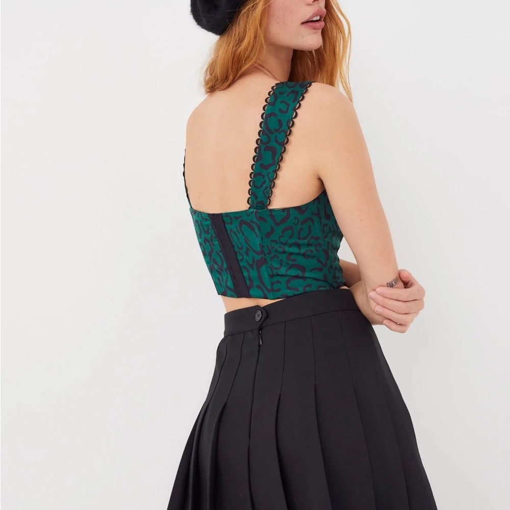For Love And Lemons Teal Print Bustier - Picture 11 of 15